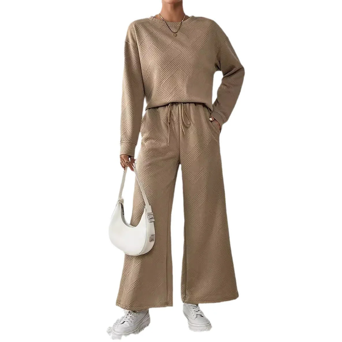 Damen Gemütliches Lounge-Set mit Strukturiertem Muster Heidi-Mode - Image 5