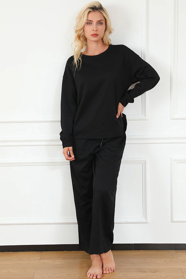 Damen Gemütliches Lounge-Set mit Strukturiertem Muster Heidi-Mode - Image 6