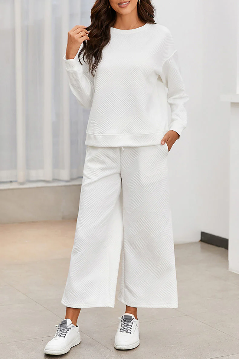 Damen Gemütliches Lounge-Set mit Strukturiertem Muster Heidi-Mode - Image 8