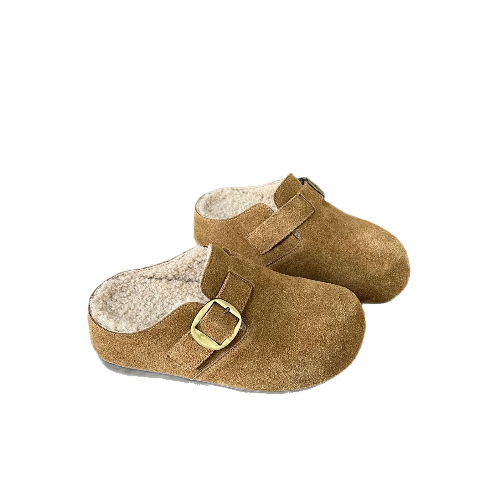Damen Gepolsterte Wildleder-Clogs mit praktischer Schnallenverzierung Heidi Mode - Image 5