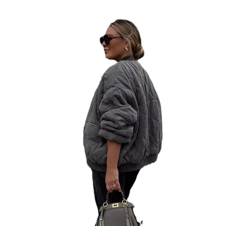 Damen gesteppte Oversized-Bomberjacke mit weichem Futter und luxuriösem Schnitt Heidi-Mode - Image 5