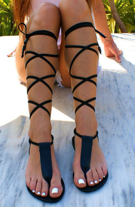 Damen Gladiator-Sandalen mit Gekreuzten Riemen und Verstellbarem Knöchelverschluss Heidi-Mode - Image 8
