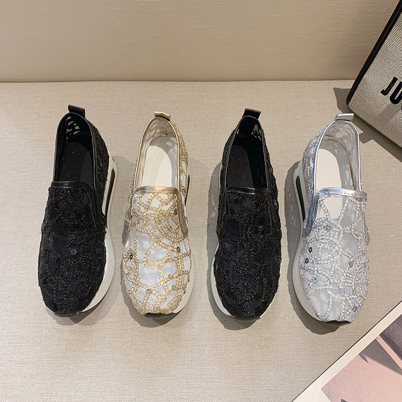 Damen Glamouröse Slip-On Sneakers mit funkelndem Material und bequemer Sohle Heidi Mode - Image 4