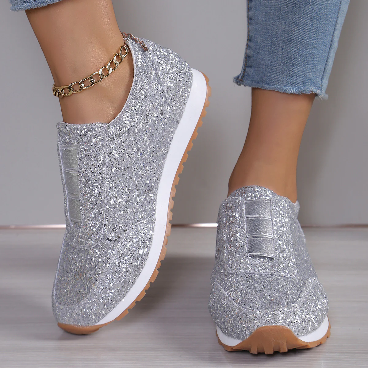 Damen Glitter Sneakers Heidi Mode - Image 2