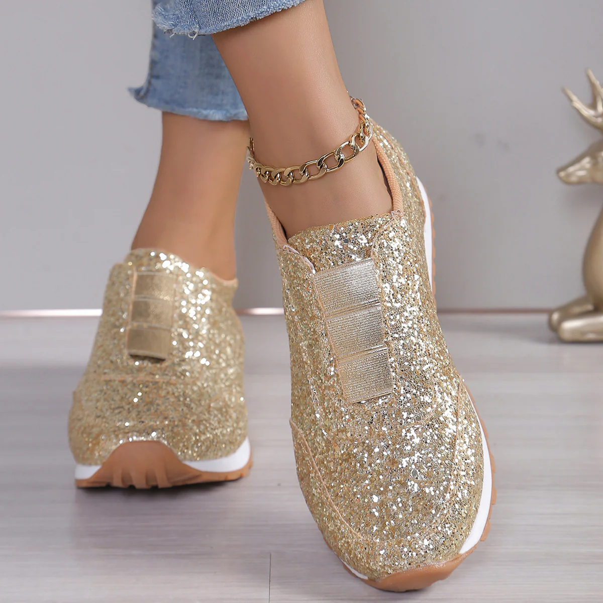 Damen Glitter Sneakers Heidi Mode - Image 4