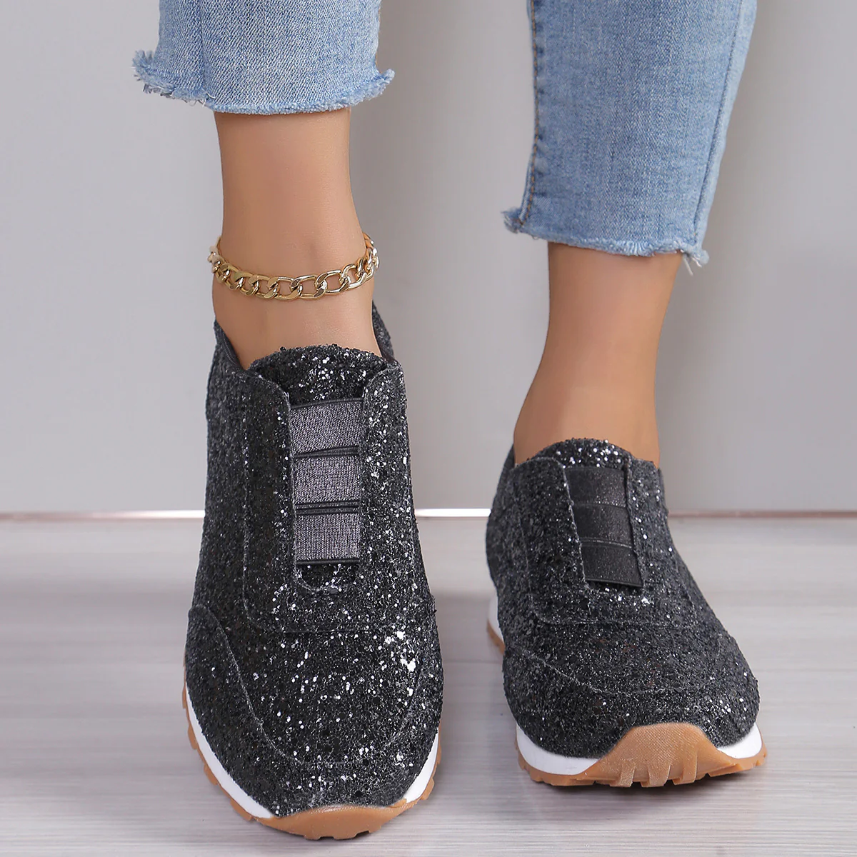 Damen Glitter Sneakers Heidi Mode - Image 7