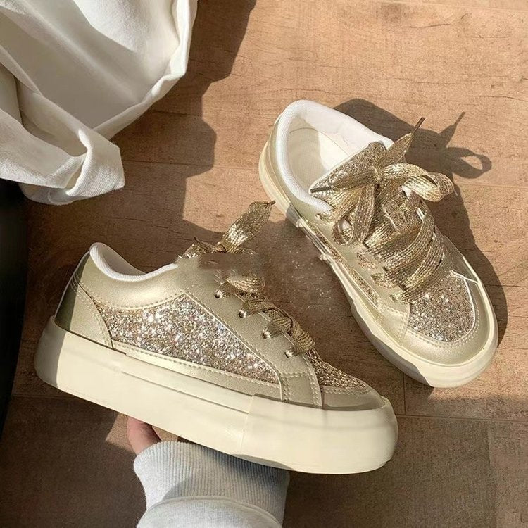 Damen Glitzernde Freizeit-Sneaker mit atmungsaktivem Obermaterial und rutschfester Sohle Heidi Mode - Image 2