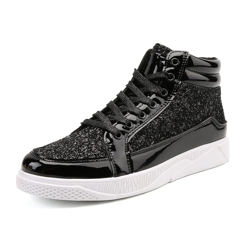 Damen Glitzernde High-Top Sneakers mit reflektierender Oberfläche und rutschfester Sohle Heidi Mode - Image 6