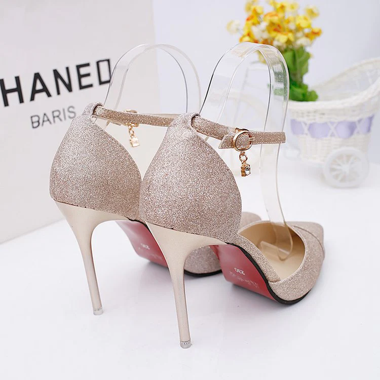 Damen Glitzernde Pumps mit Riemchen Heidi-Mode - Image 2