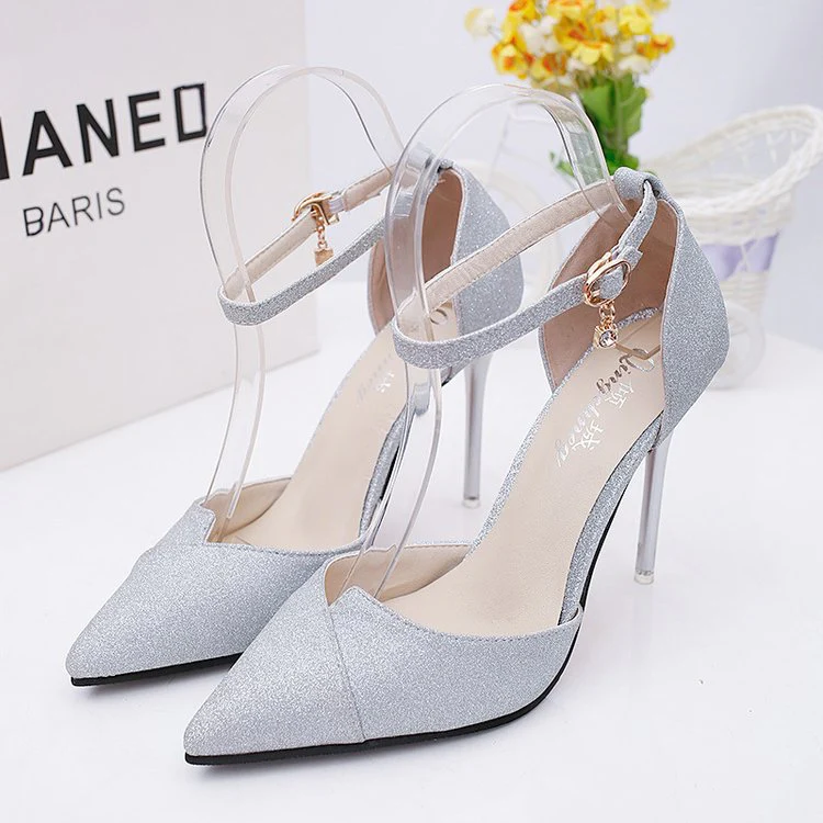 Damen Glitzernde Pumps mit Riemchen Heidi-Mode - Image 3