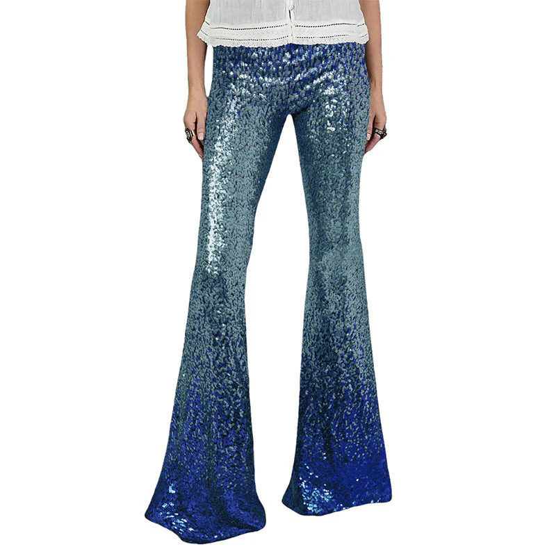 Damen Glitzernde Schlaghose mit Luxuriösem Pailletten-Muster Heidi-Mode - Image 6