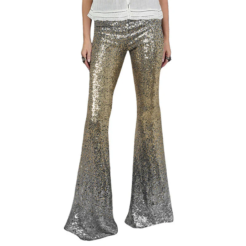 Damen Glitzernde Schlaghose mit Luxuriösem Pailletten-Muster Heidi-Mode - Image 7