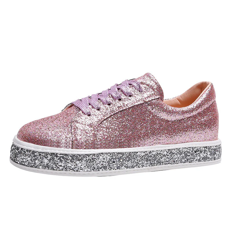 Damen Glitzernde Sneakers mit komfortablem Plateau Heidi Mode - Image 8