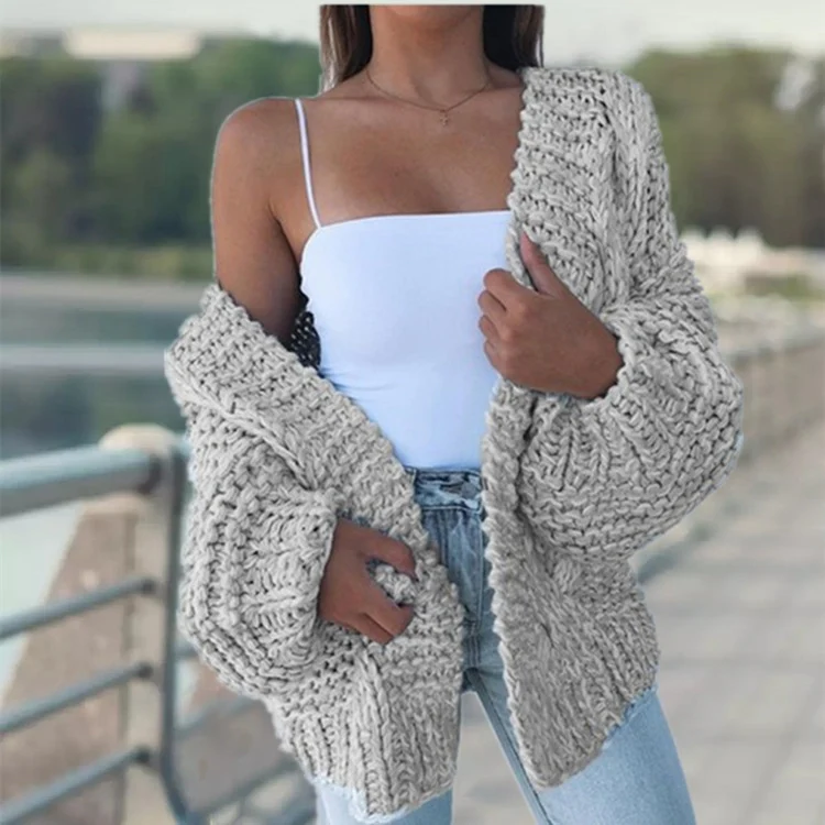 Damen Grobstrickjacke mit lässigem Schnitt und tiefen Taschen Heidi-Mode - Image 5