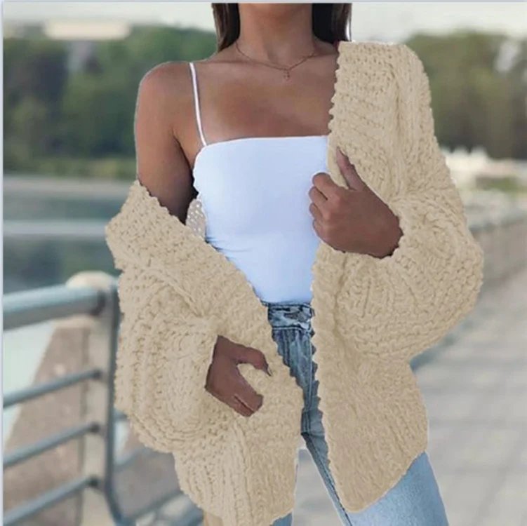 Damen Grobstrickjacke mit lässigem Schnitt und tiefen Taschen Heidi-Mode - Image 8