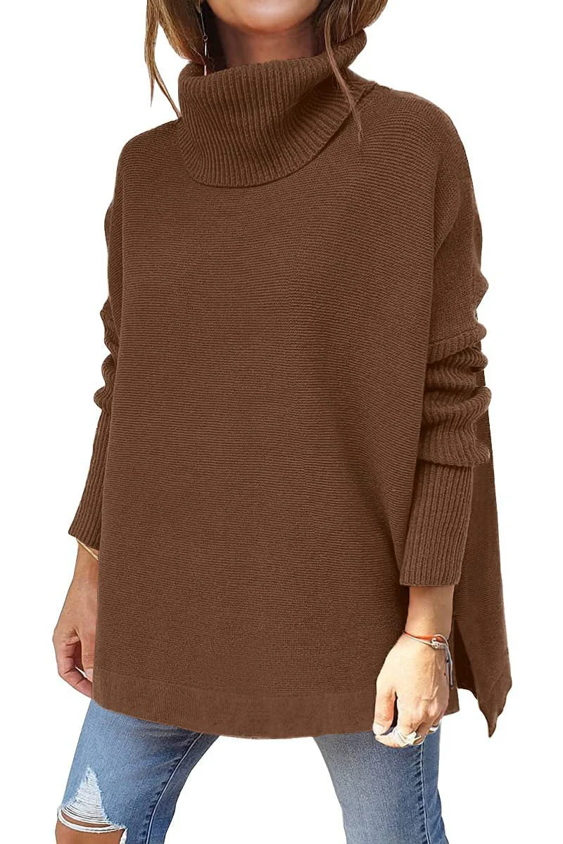 Damen Großer Rollkragenpullover mit Strukturiertem Strickmuster und Lässigem Schnitt Heidi-Mode - Image 14