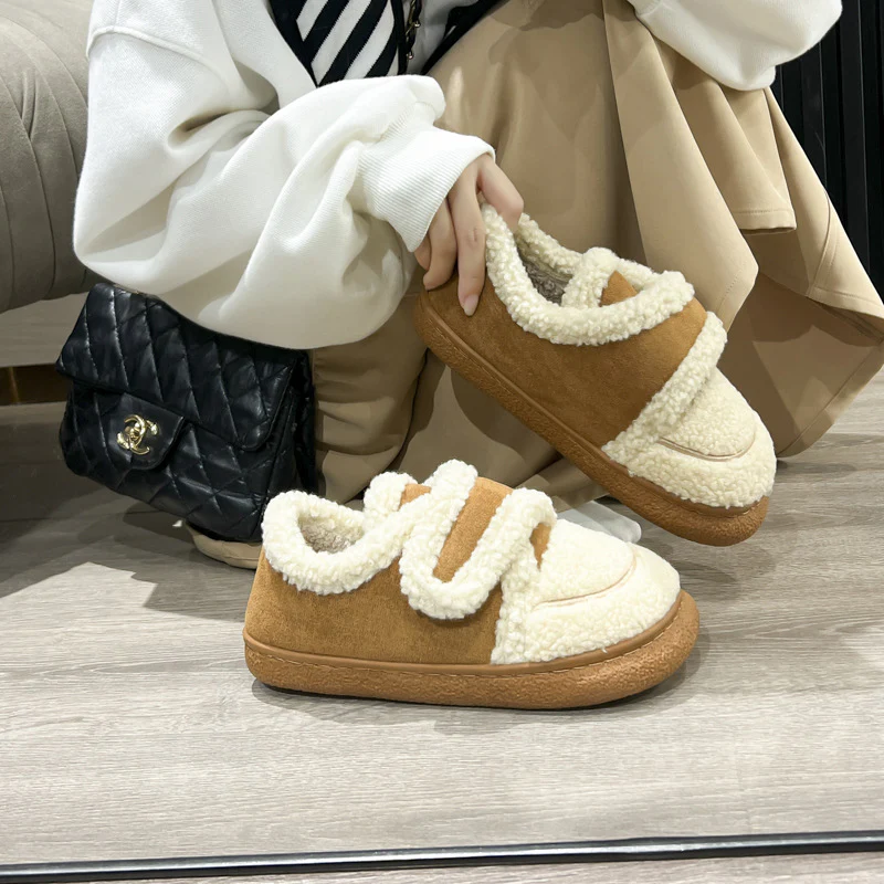 Damen Hausschuhe mit luxuriösem Fleece-Innenfutter und komfortablem Riemen Heidi Mode
