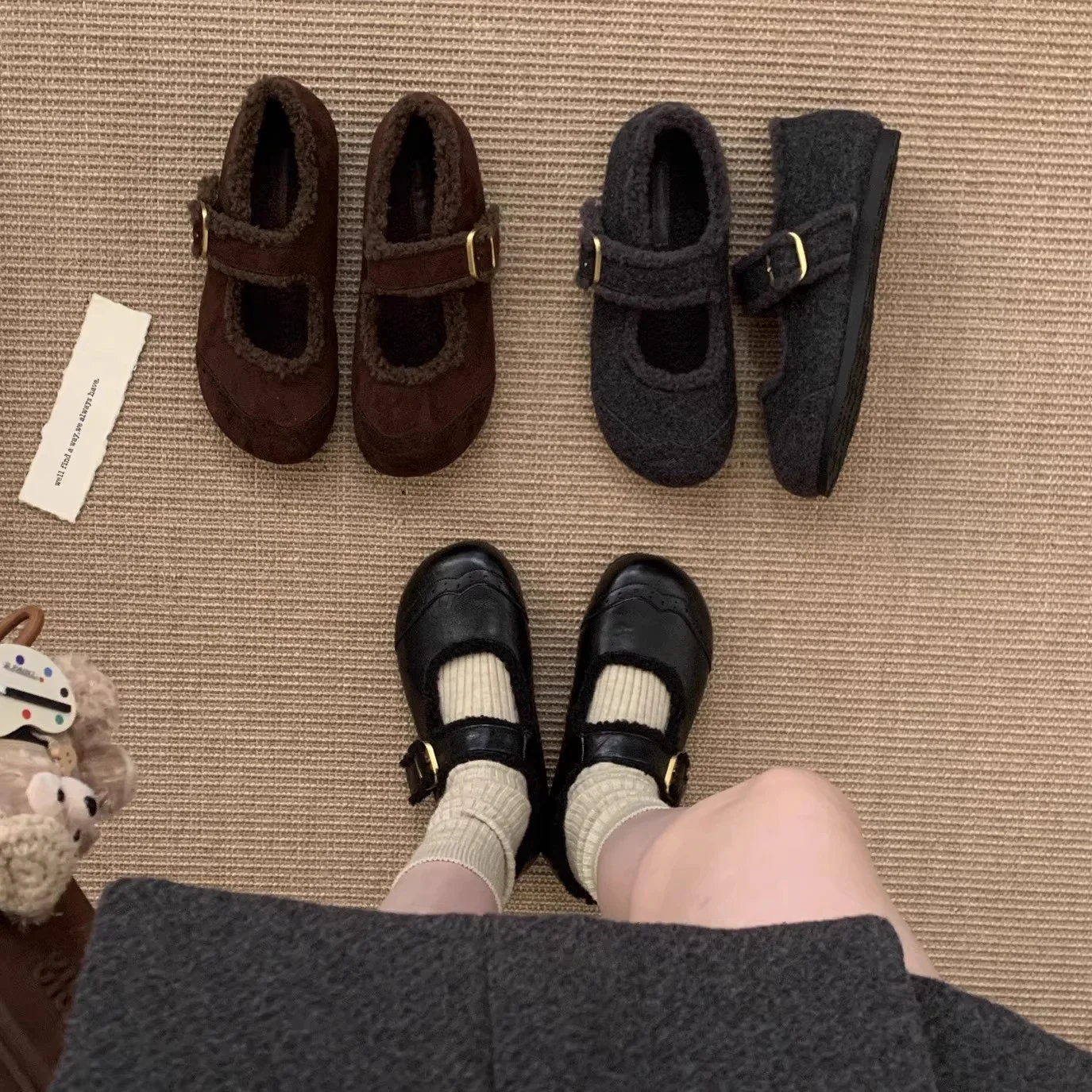 Damen Hausschuhe mit verstellbarem Riemen und kuscheligem Innenfutter Heidi Mode - Image 2