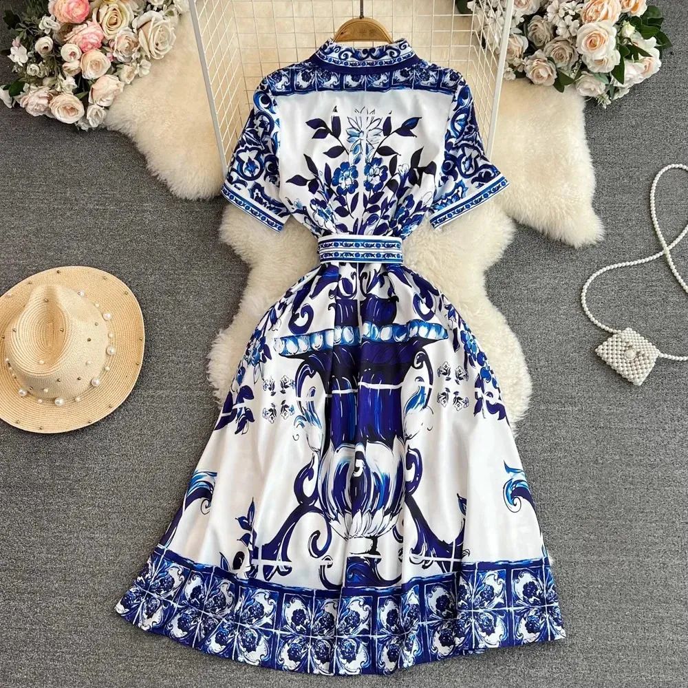 Damen Hemdkleid mit Floralem Druck und Taillierbarem Bindegürtel Heidi-Mode - Image 3