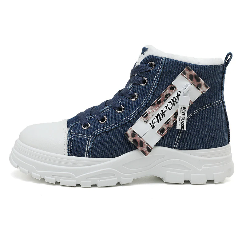 Damen High-Top Sneakers aus robustem Denim mit kuscheligem Fleece-Futter Heidi Mode - Image 5