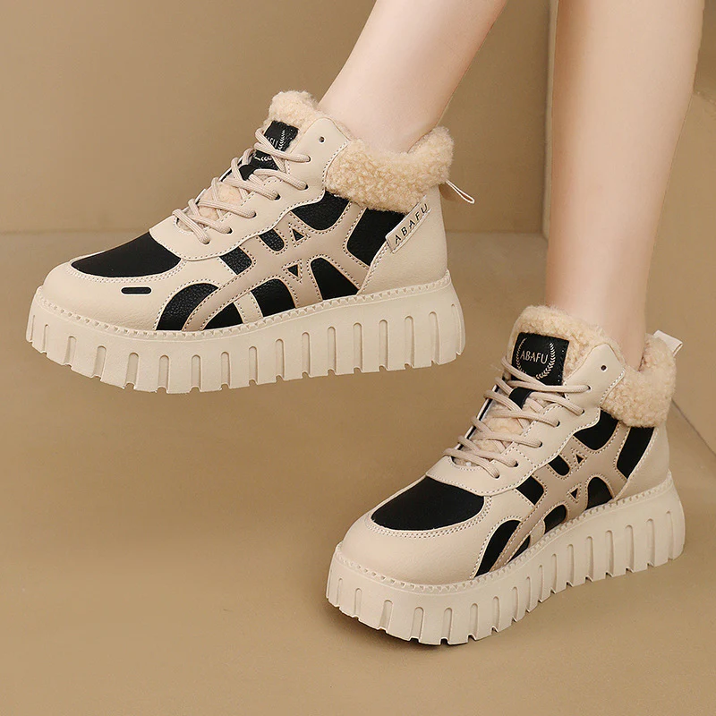 Damen High-Top Sneakers mit flauschigem Innenfutter Heidi Mode - Image 3