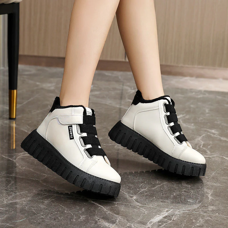 Damen High-Top Sneakers mit flauschigem Innenfutter und rutschfester Sohle Heidi Mode - Image 4