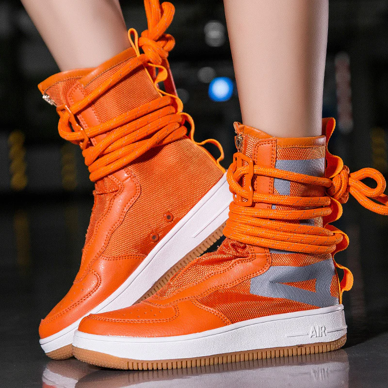 Damen High-Top Sneakers mit innovativem Schnürsystem und atmungsaktiver Netzstruktur Heidi Mode