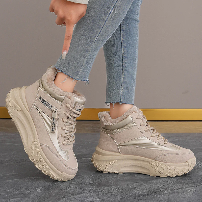 Damen High-Top Sneakers mit isolierendem Fleece-Futter und rutschfester Laufsohle Heidi Mode - Image 4