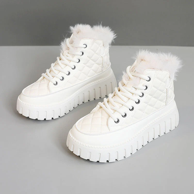 Damen High-Top Sneakers mit luxuriösem Kunstfellkragen und rutschfester Sohle Heidi Mode - Image 6
