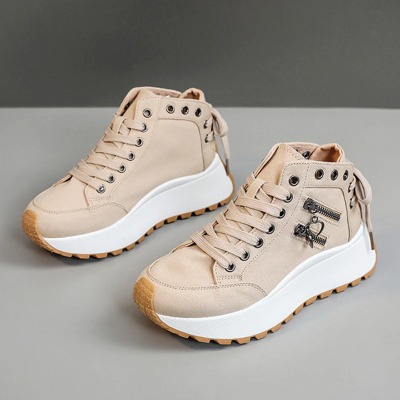Damen High-Top Sneakers mit modischen Reißverschlussdetails und dämpfender Laufsohle Heidi Mode - Image 2