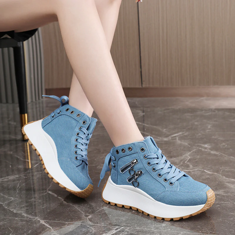 Damen High-Top Sneakers mit modischen Reißverschlussdetails und dämpfender Laufsohle Heidi Mode - Image 3