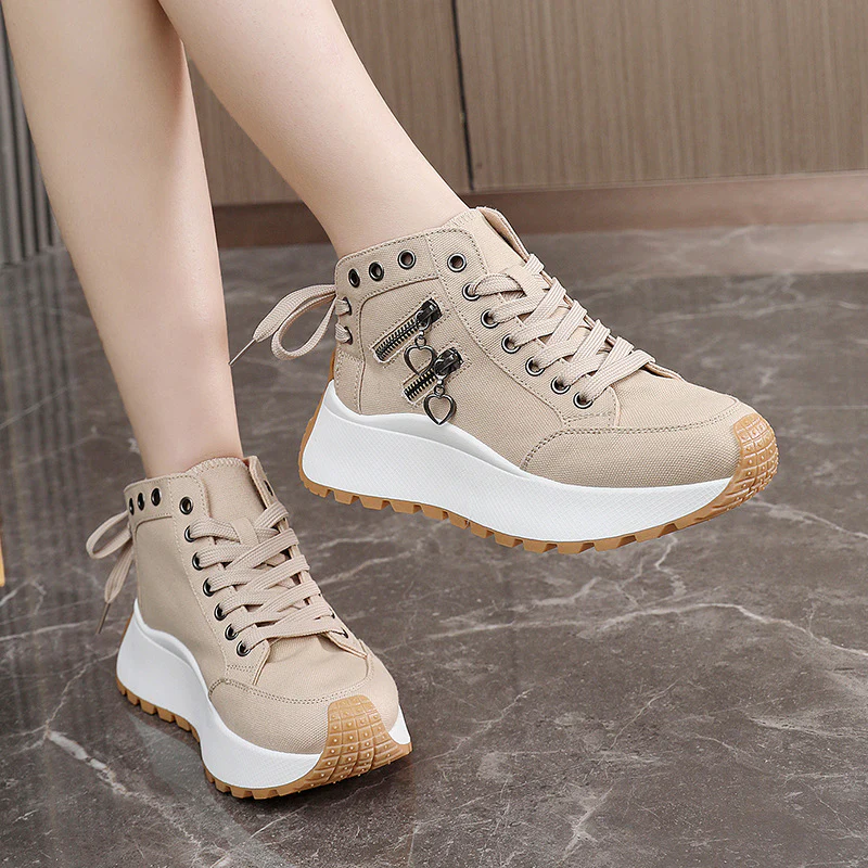 Damen High-Top Sneakers mit modischen Reißverschlussdetails und dämpfender Laufsohle Heidi Mode - Image 4