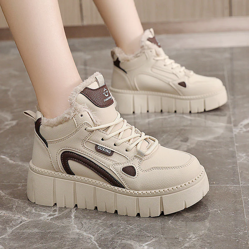 Damen High-Top Sneakers mit plüschiger Innenausstattung und rutschfester Sohle Heidi Mode - Image 3