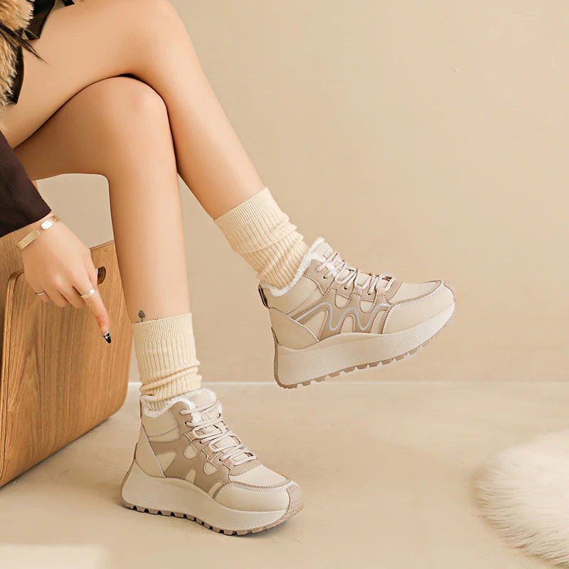 Damen High-Top Sneakers mit samtigem Innenfutter und rutschfester Sohle Heidi Mode - Image 3