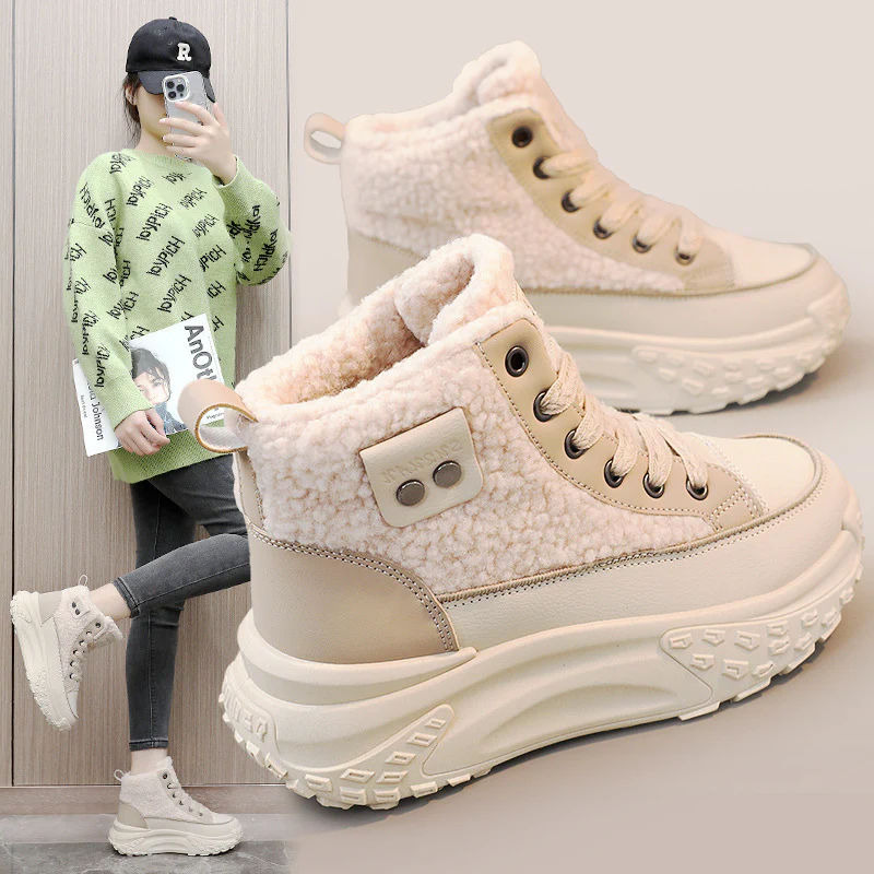 Damen High-Top Sneakers mit warmem Fleece-Futter und rutschfester Sohle Heidi Mode