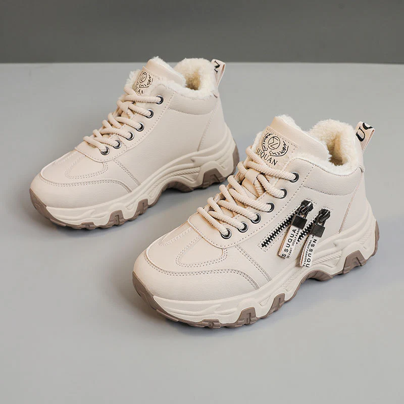 Damen High-Top Sneakers mit warmem Fleece-Futter und stylischem Reißverschluss Heidi Mode - Image 3