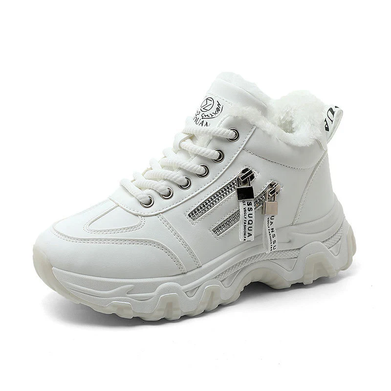 Damen High-Top Sneakers mit warmem Fleece-Futter und stylischem Reißverschluss Heidi Mode - Image 5