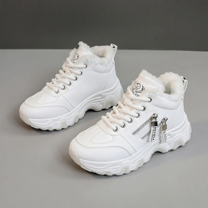 Damen High-Top Sneakers mit warmem Fleece-Futter und stylischem Reißverschluss Heidi Mode - Image 6