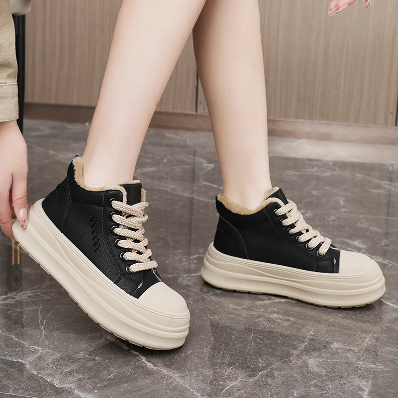 Damen High-Top Sneakers mit warmem Fleece-Innenfutter und rutschfester Laufsohle Heidi Mode - Image 3