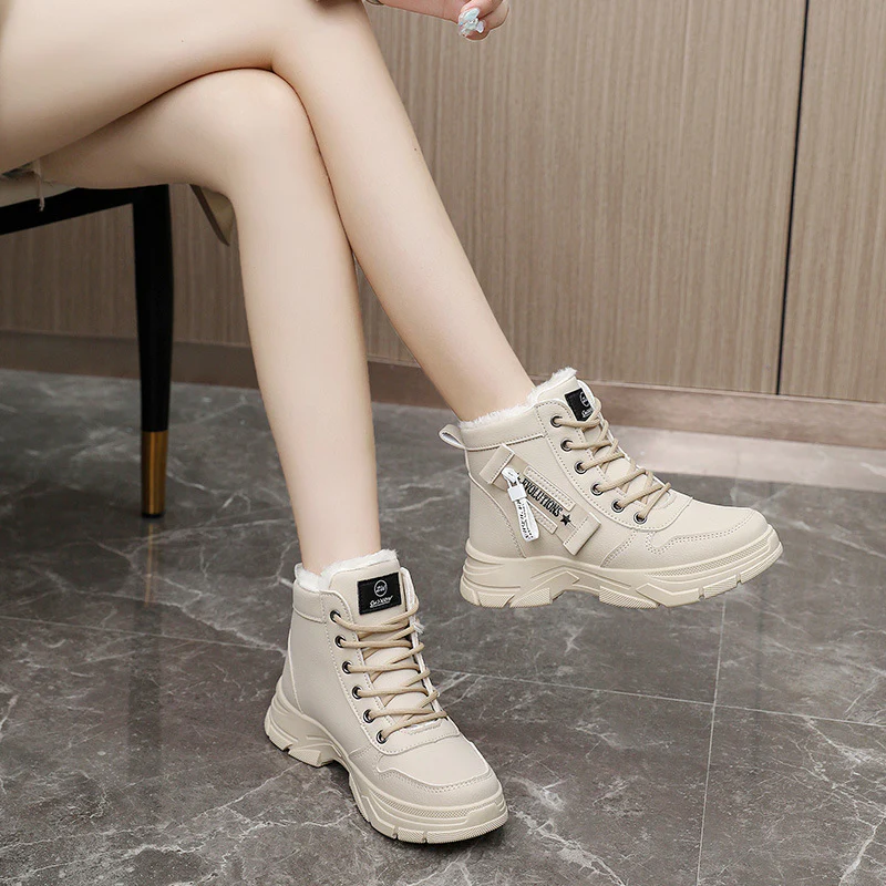 Damen High-Top Sneakers mit warmem Fleece-Innenfutter und rutschfester Sohle Heidi Mode - Image 4