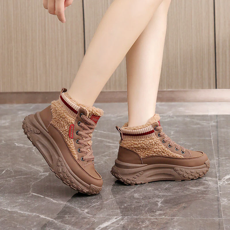 Damen High-Top Sneakers mit weichem Fleece-Futter und rutschfester Sohle Heidi Mode - Image 2
