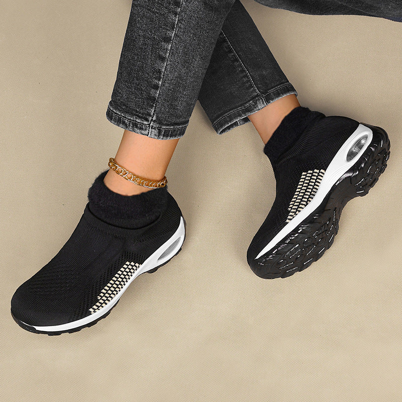 Damen High-Top Sport-Sneaker mit atmungsaktivem Strickoberteil und isolierendem Futter Heidi Mode - Image 2