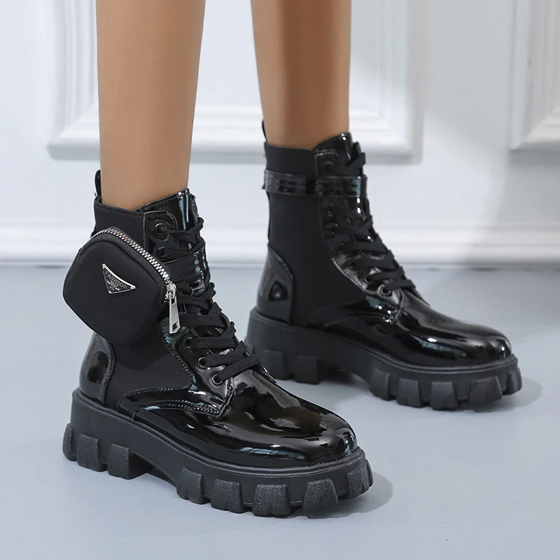 Damen High-Top Stiefel mit robustem Sohlendesign und praktischem Reißverschluss Heidi Mode - Image 2
