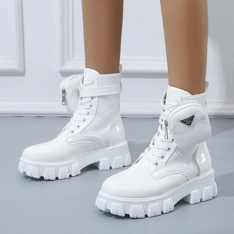 Damen High-Top Stiefel mit robustem Sohlendesign und praktischem Reißverschluss Heidi Mode - Image 4