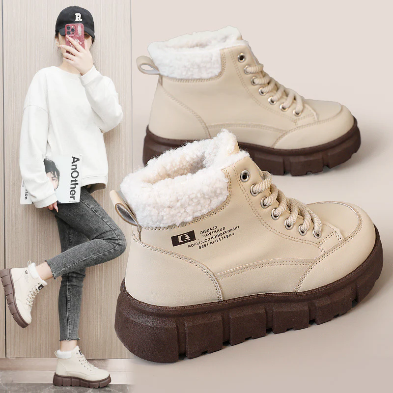 Damen High-Top Winterstiefel mit isolierendem Kunstfellfutter und rutschfester Sohle Heidi Mode - Image 3