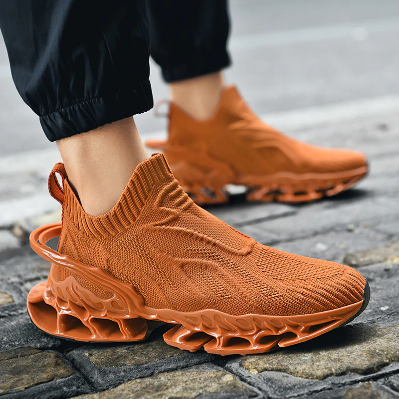 Damen hochentwickelte Sneaker mit nahtlosem Strick-Obermaterial und innovativem Sohlenprofil Heidi Mode