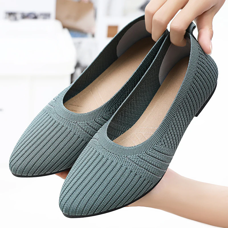Damen Hochflexible und atmungsaktive Ballerinas mit rutschfester Sohle Heidi Mode