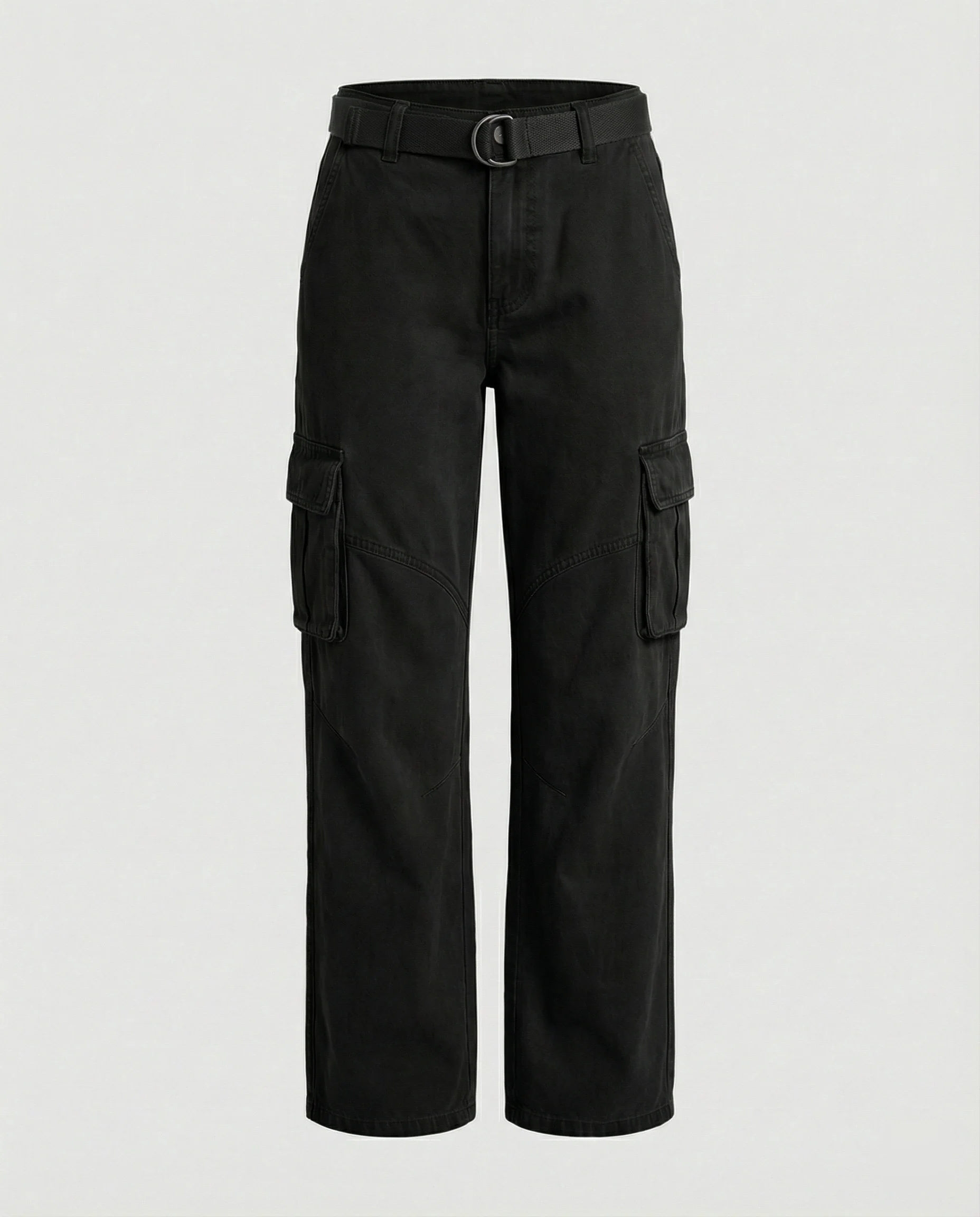 Damen hochgeschnittene Cargohose mit weitem Bein, verstärkten Kniepartien und integriertem Textilgürtel Heidi-Mode - Image 6
