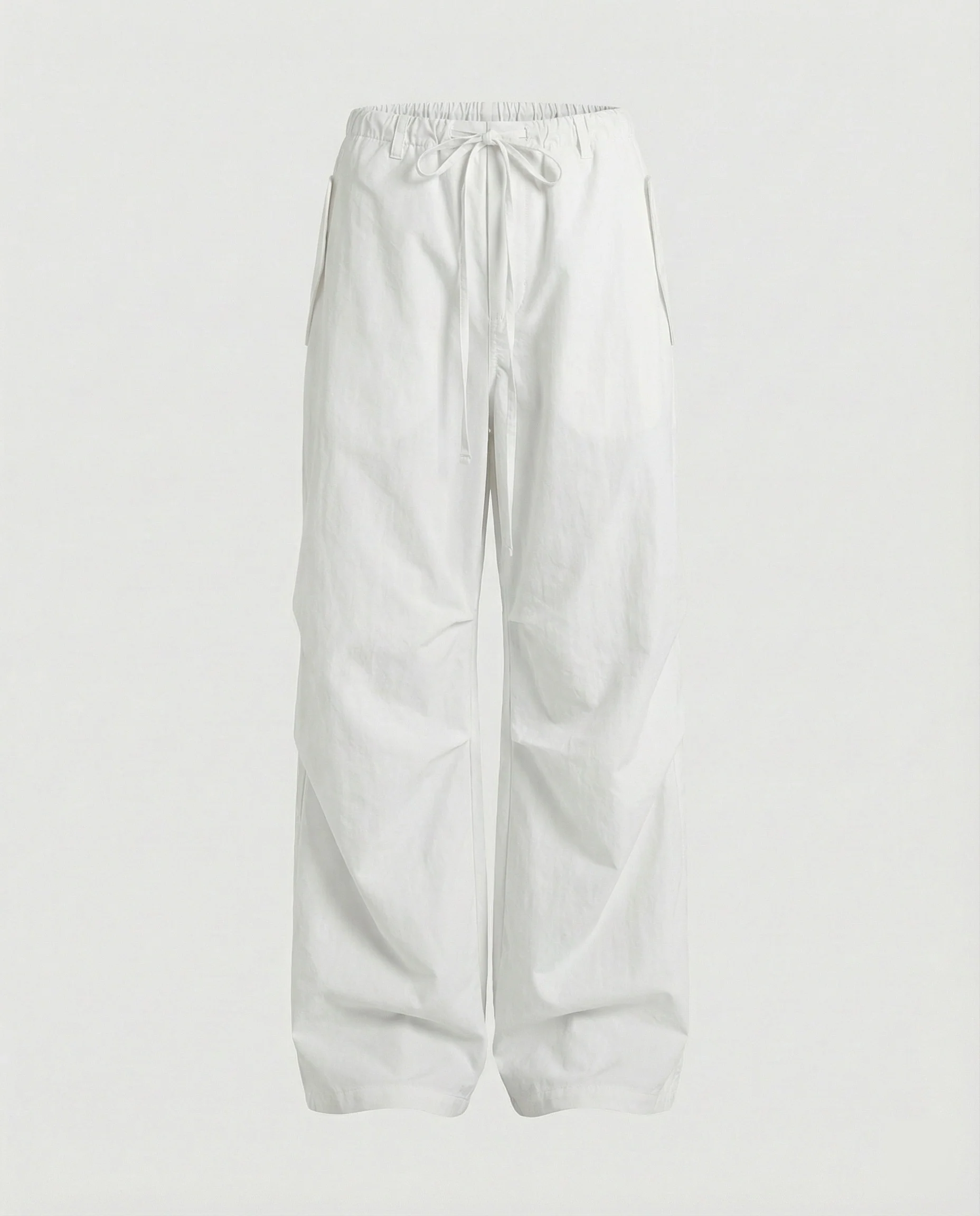 Damen hochgeschnittene extraweite Streetwear-Hose mit Tunnelzugbund, markanten Kniefalten und weitem Beinverlauf Heidi-Mode - Image 6