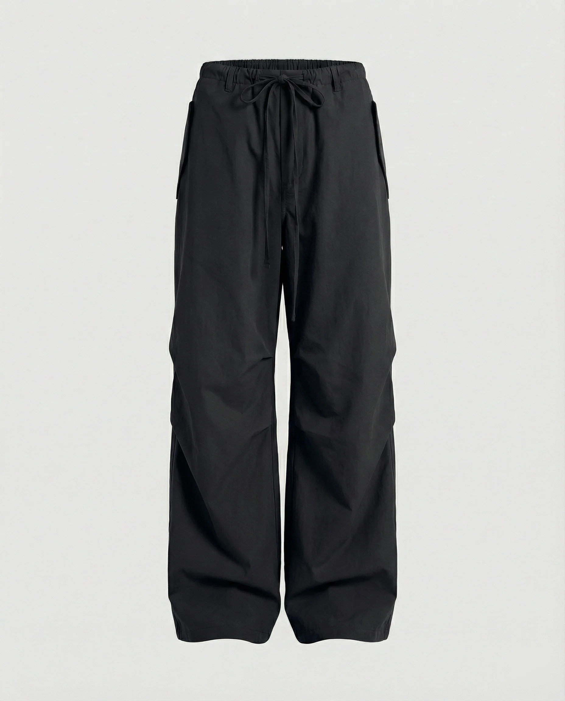 Damen hochgeschnittene extraweite Streetwear-Hose mit Tunnelzugbund, markanten Kniefalten und weitem Beinverlauf Heidi-Mode - Image 7